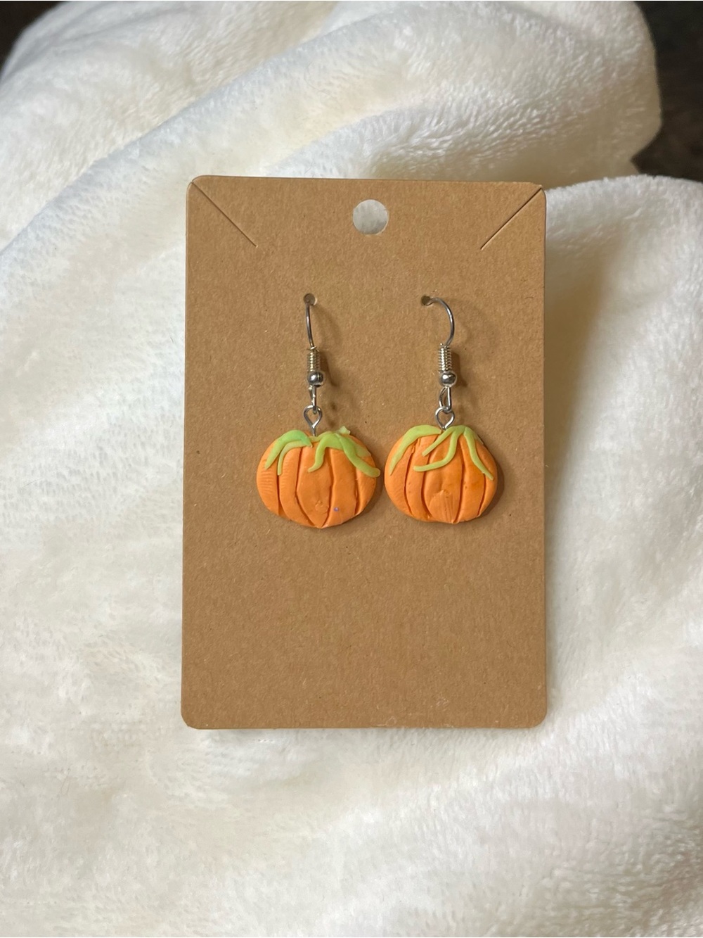 Handmade Orange Pumpkin Earrings - Cute Fall Accessory